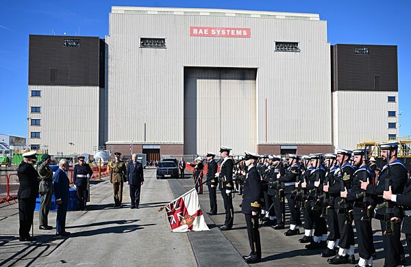 King Charles II attends Commissioning Ceremony for HMS Agamemnon at BAE Systems' shipyard in Barrow-in-Furness