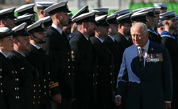 King Charles II attends Commissioning Ceremony for HMS Agamemnon at BAE Systems' shipyard in Barrow-in-Furness
