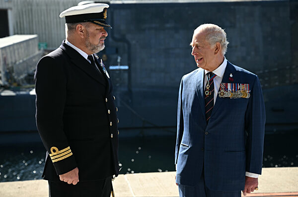 King Charles II attends Commissioning Ceremony for HMS Agamemnon at BAE Systems' shipyard in Barrow-in-Furness