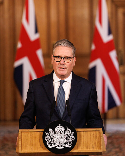 Prime Minister Keir Starmer gives a statement in the Middle-East