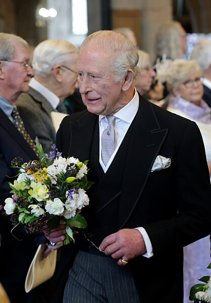 King Charles III And Queen Camilla Attend The Royal Maundy Service At St Asaph Cathedral
