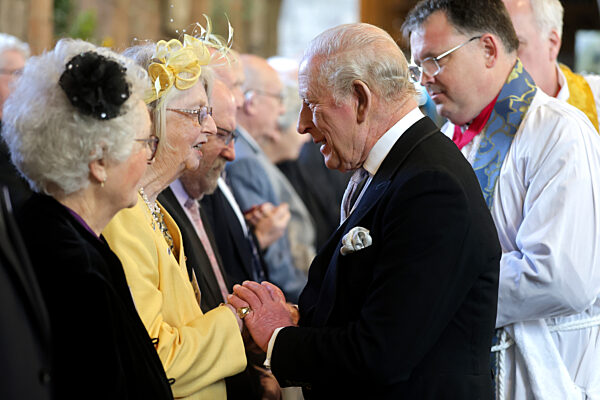 King Charles III And Queen Camilla Attend The Royal Maundy Service At St Asaph Cathedral