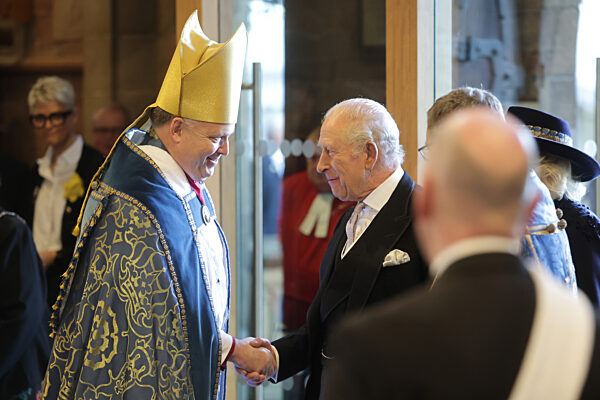 King Charles III And Queen Camilla Attend The Royal Maundy Service At St Asaph Cathedral