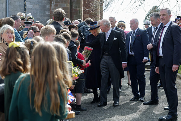 King Charles III And Queen Camilla Attend The Royal Maundy Service At St Asaph Cathedral