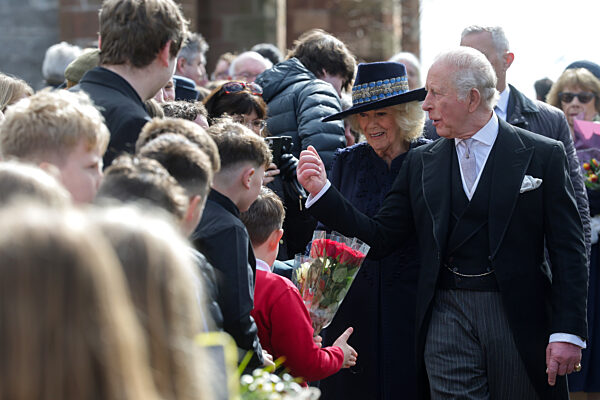 King Charles III And Queen Camilla Attend The Royal Maundy Service At St Asaph Cathedral