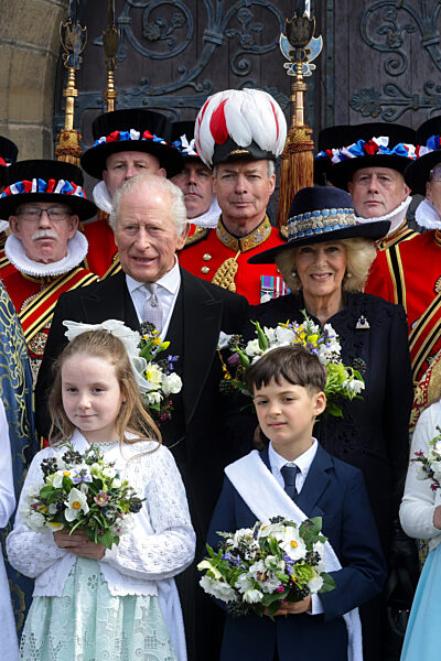 King Charles III And Queen Camilla Attend The Royal Maundy Service At St Asaph Cathedral