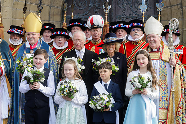 King Charles III And Queen Camilla Attend The Royal Maundy Service At St Asaph Cathedral