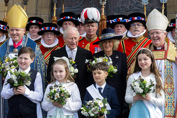 King Charles III And Queen Camilla Attend The Royal Maundy Service At St Asaph Cathedral