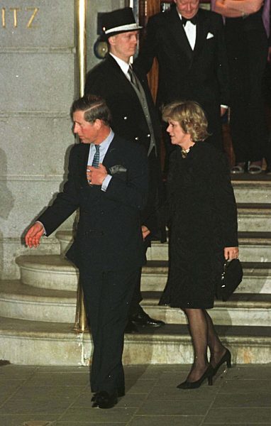 HRH PRINCE OF WALES
Leaving the Ritz Hotel in London with CAMILLA PARKER...