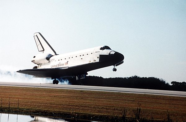 SPACE SHUTTLE ATLANTIS
Landing at the Kennedy Space Centre in Florida at the...
