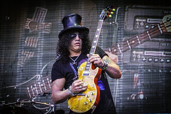 The American musician and guitarist Slash performs a live concert with Black Sab