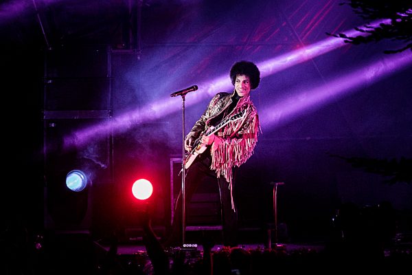 American music icon Prince is having a good time on stage and smiles to the list