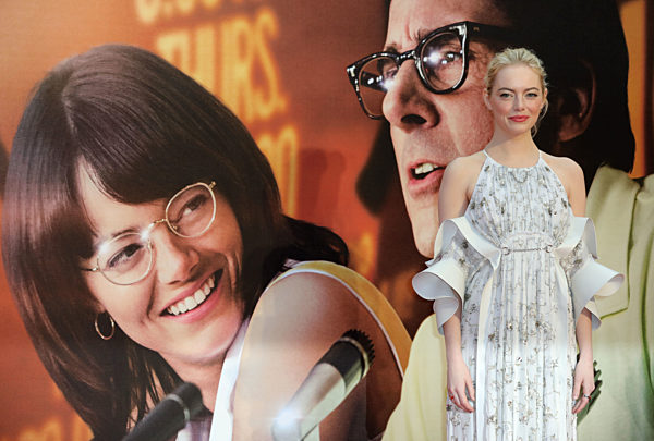 Emma Stone at the 'Battle of the Sexes' premiere during the 61st BFI London Film Festiva