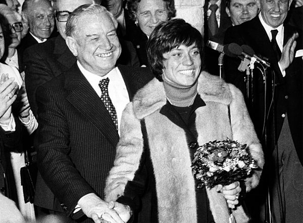 Rosi Mittermaier and Alfons Goppel