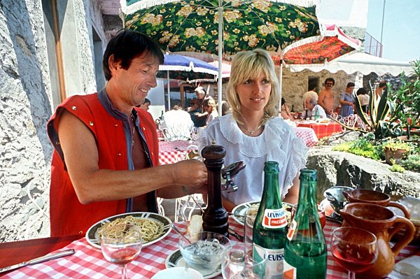 Austrian singer and songwriter Udo Juergens with his girlfriend