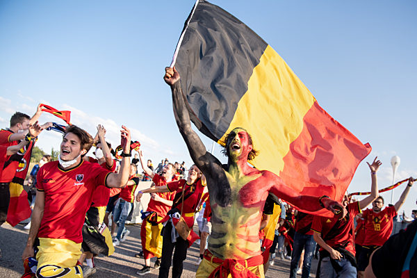 Fußball EM - Vor dem Spiel Belgien - Italien - Fans
