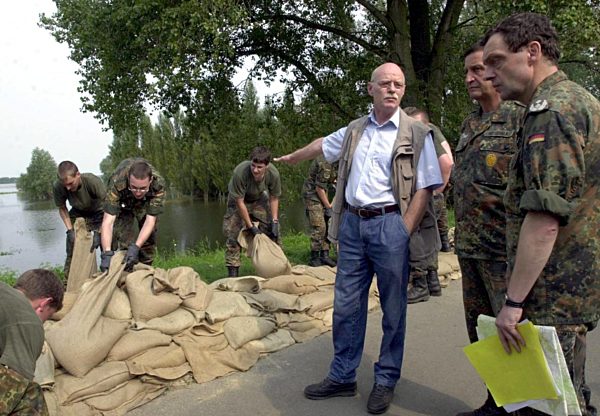 Hochwasser bei Wittenberge Struck