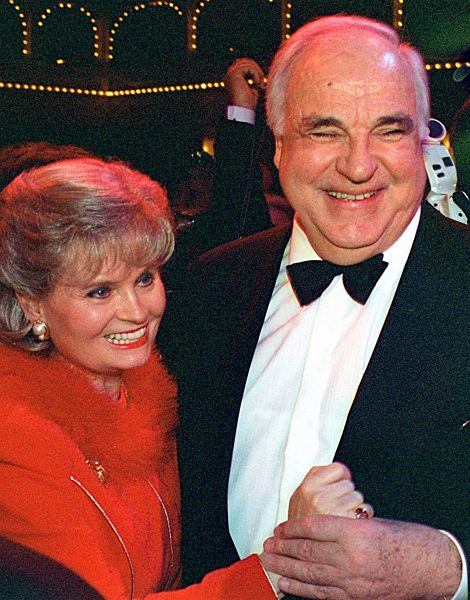 German Chancellor Helmut Kohl dancing with wife Hannelore
