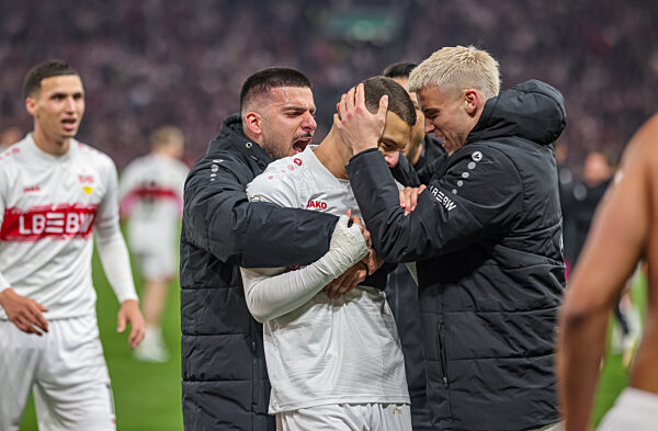 GER, Stuttgart, Stuttgart vs Freiburg, DFB-Pokal [German Cup], Fussball, DFB, Spielzeit 2025/2026, MHP-Arena, Halbfinale