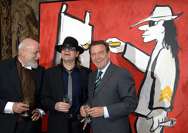 Der Laudator, Kunstprofessor Markus Lüpertz (l-r)...