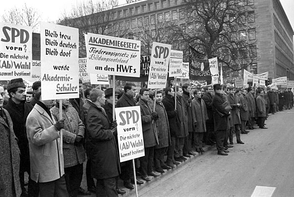 Student demonstration in Duesseldorf 1967