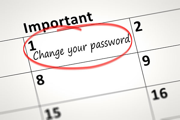 Kalendereintrag, ändere dein Passwort monatlich, calendar detail shows change your password every month