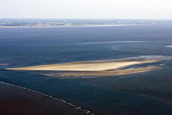Sandbank in der Nordsee, Luftbild, sand bank in the North Sea, aerial photo