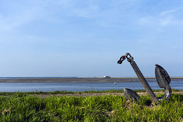 Anker auf einem Deich, Anchor at Drowned Land of Saeftinghe