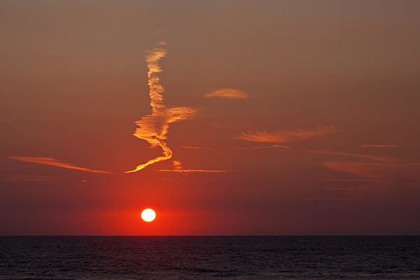 Sonnenuntergang ueber dem Meer in Katwijk, Sunset in Katwijk
