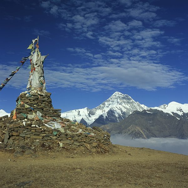 Passhoehe des Tsimei La mit Aussicht auf den Minya Gongka, view from Tsimei La  to Minya Gongka