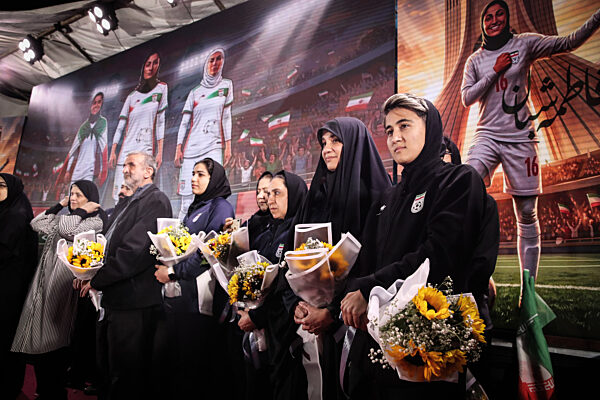 Iran women's team footballers retrun home