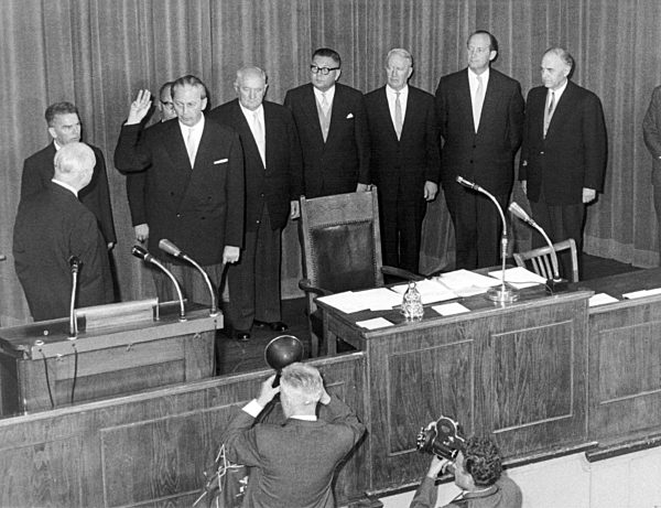 Swearing-in of new Baden-Wurttembergian government 1960