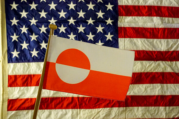 cntv-USA Und Groenland Flagge
