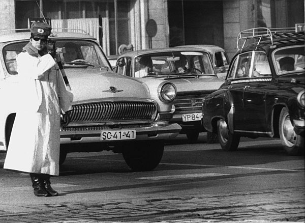 Traffic policewoman in Leipzig 1968