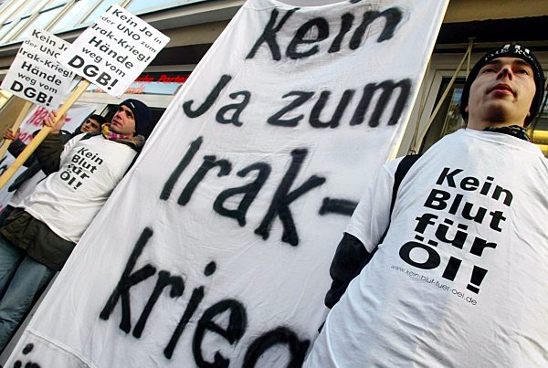 Protestaktion gegen Krieg im Irak