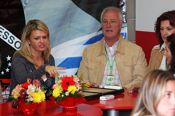 Corinna Schumacher (L), the wife German Formula One driver Michael...