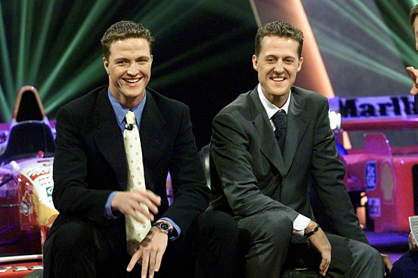 -HJK-  The German Formula 1 racer Michael, right...