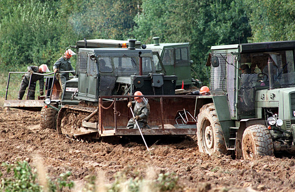 Searching for mines at the former boarder