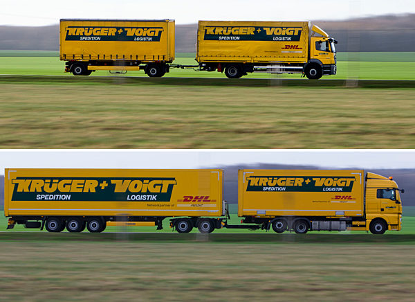 Gigaliner im Nordosten unterwegs