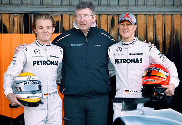 Formel 1 Mercedes-Testfahrten - Rosberg, Brawn und Schumacher