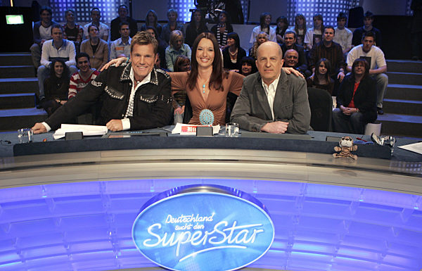 Dieter Bohlen (l-r), Anja Lukaseder und Heinz Henn bilden bei dem...