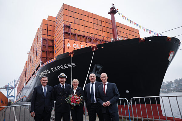 Taufe der "Hamburg Express" von Hapag-Lloyd