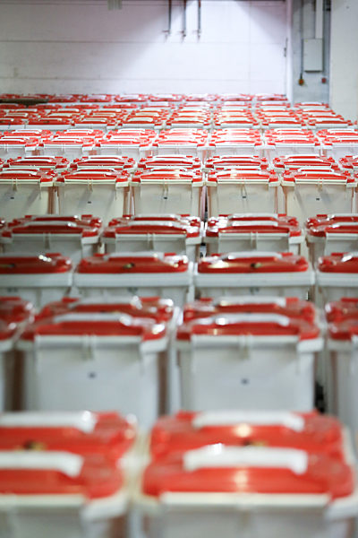 Wahlurnen zur Bundestagswahl