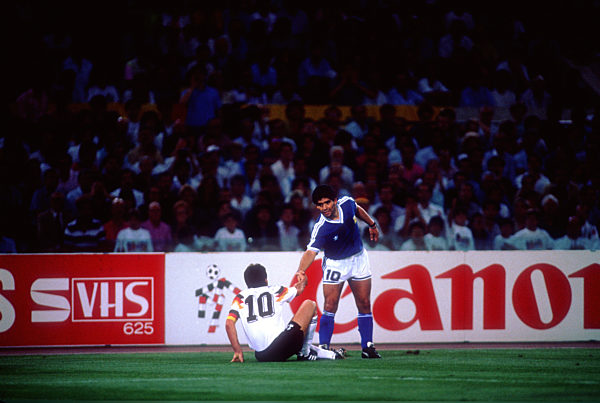 1990 FIFA World Cup: Diego Maradona is Assisting Lothar Matthaeus