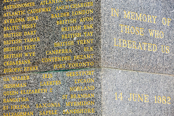 A war memorial in Port Stanley, for those British soldiers who liberated the Falklands after the Argentinan invasion.