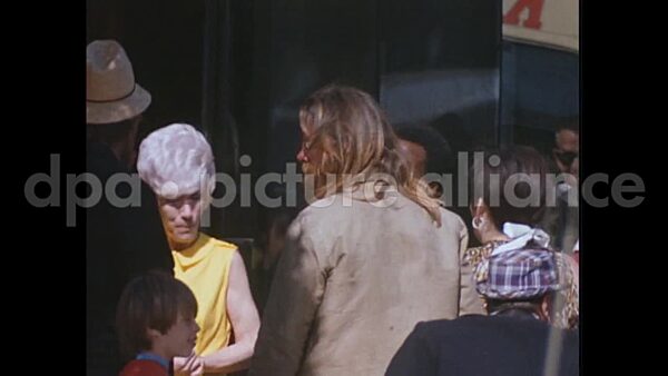 April 5, 1968 – San Francisco California USA: Young hippie men and women congregated at several spots in the Haight-Ashbury district, San Francisco.