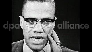1963 – United States USA: Malcolm X expresses views on non-violence movement of Martin Luther King Jr. during civil rights movement in United States.