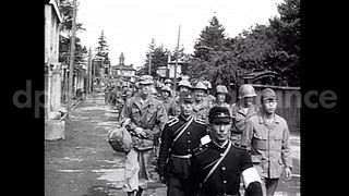 1951 – Beppu Oita Kyushu Japan: United States Army 187th Airborne Regimental Combat Team returns to Japan from Korea and is welcomed by City of Beppu, Oita