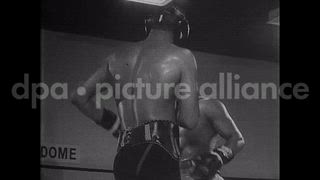 January 19, 1967 – Houston Texas USA: Cassius Clay (later Muhammad Ali) practices at the Astrodome and speaks in Houston, Texas about upcoming Terrell bout