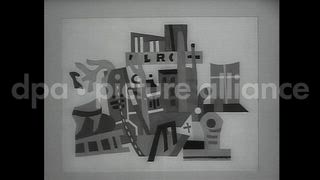 1950 – New York City USA: Famous paintings by Picasso, Stuart Davis and Paul Klee.